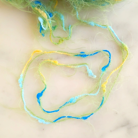 NWT.Moda Dea Cheri Lime Green, Yellow & Blue Eyelash Yarn Skein Lot 50958. 7pcs. - Picture 5 of 5